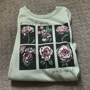 Sage green flower sweatshirt